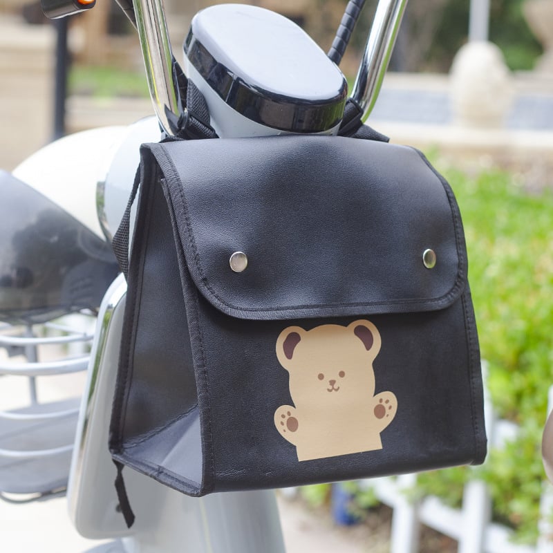 Jalgratta kott kunstnahast, eesmine nahast reguleeritav akuhoiustik, 8 L maht, vooder, mitmekülgne aku ja laadija hoiustamine