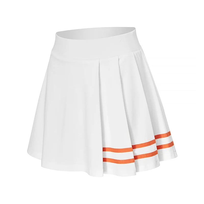 Κορεατικού στυλ αθλητική πλισέ φούστα, υψηλή μέση, διπλό στρώμα, σύνθεση υφάσματος 75% νάιλον / 25% σπάντεξ, με επένδυση, κατάλληλη για τένις, μπιτμίντον και γκολφ