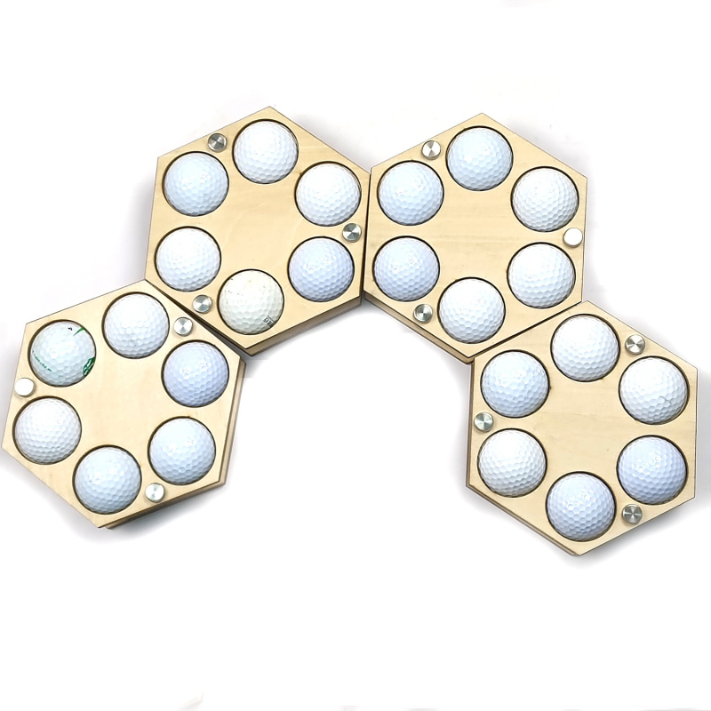 Drveni golf-stalak s šesterokutnim uzorkom saća, borovo drvo, polu ručna i polu mehanička izrada