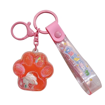 Woan akrilni ključni lanac sa sretnom mačkom i bočicom tekućeg pijeska – sladak dizajn, privjesak za poklon