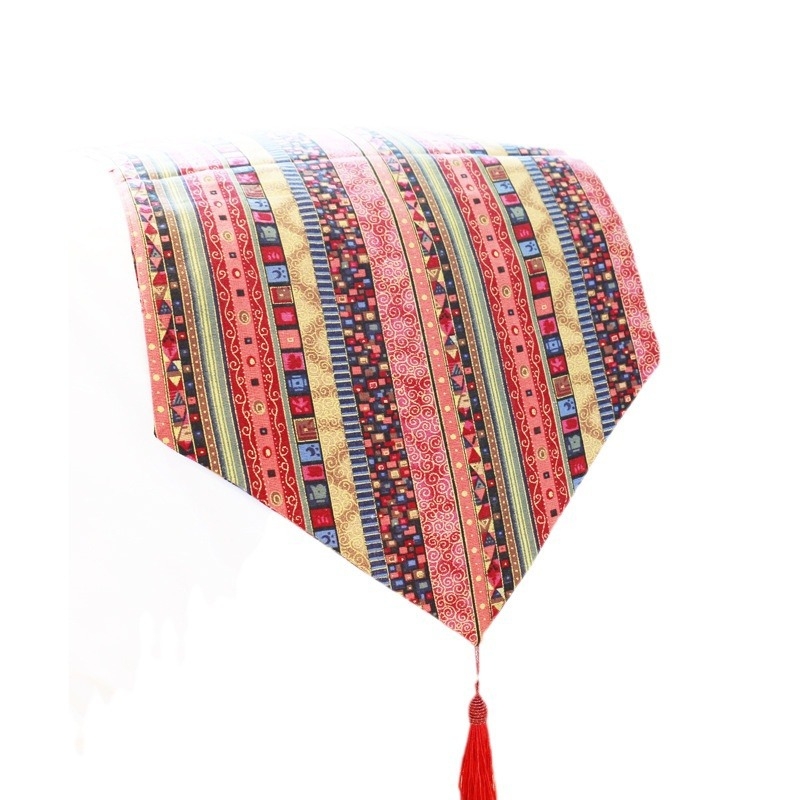 Voodiääre käterät hotellidele – puuvillane, rahvuslik stiil, triibuline muster, kohandatav, kõrge kvaliteediga