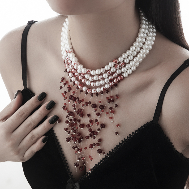 Ogrlica od legure s privjeskom od legure, elektroplatinirani završni sloj, dizajn U oblika, standardni lanac