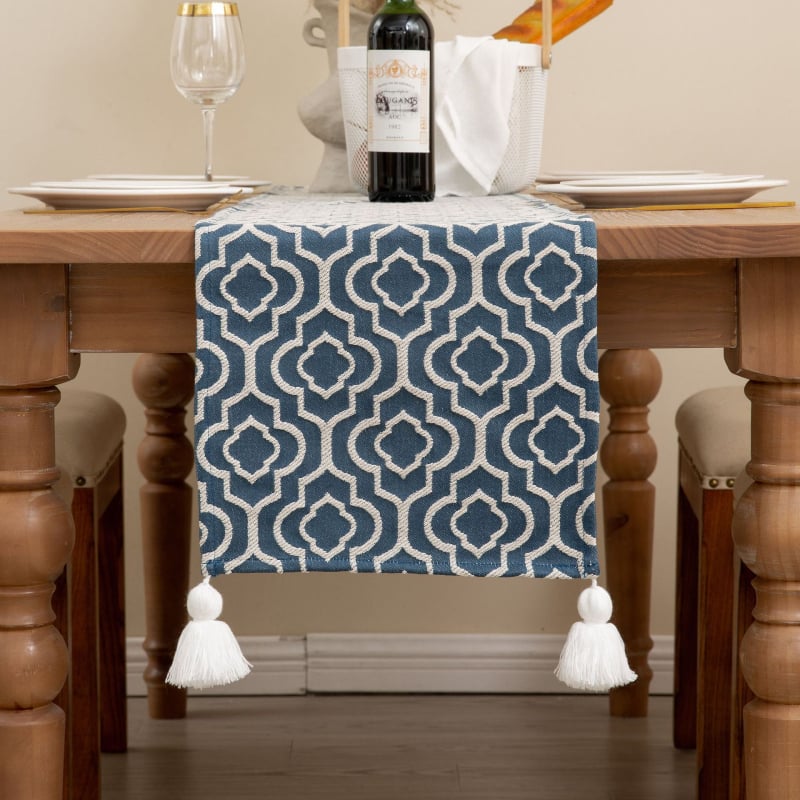 Декоративна кърпа за маса My Yang – полиестер-памучна смес, 60% полиестер / 40% памук, геометричен принт