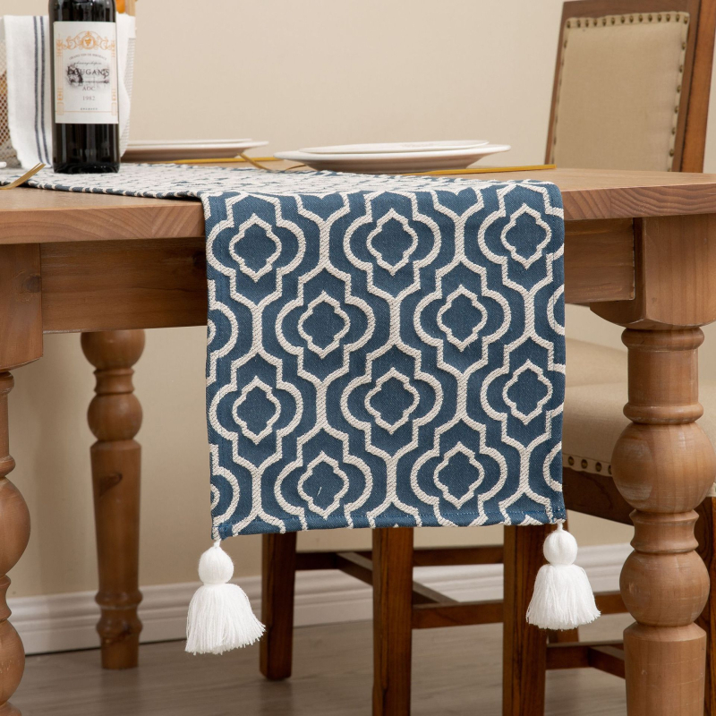 Декоративна кърпа за маса My Yang – полиестер-памучна смес, 60% полиестер / 40% памук, геометричен принт