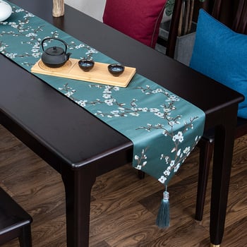 Флаг за маса с мотив сливово цвете, 100% полиестер, модерен новокитайски стил, за всекидневна