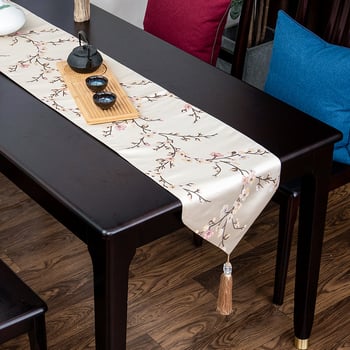 Флаг за маса с мотив сливово цвете, 100% полиестер, модерен новокитайски стил, за всекидневна