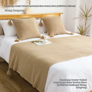 Retro suur pleed voodi servale, Lyocell kiud, taime ja lillede muster, hotellistiil