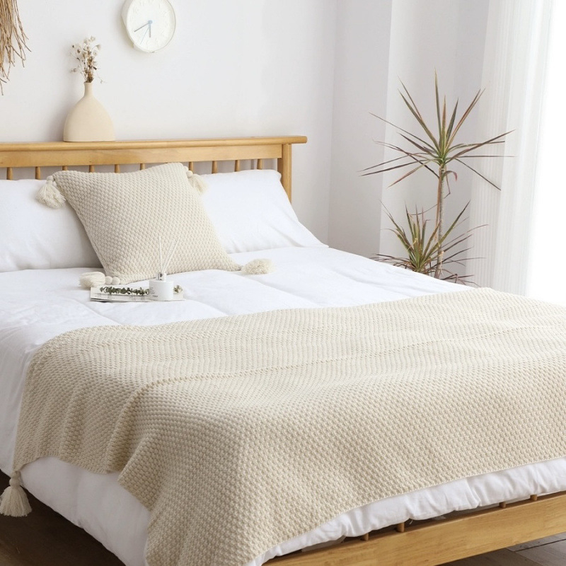 Retro suur pleed voodi servale, Lyocell kiud, taime ja lillede muster, hotellistiil