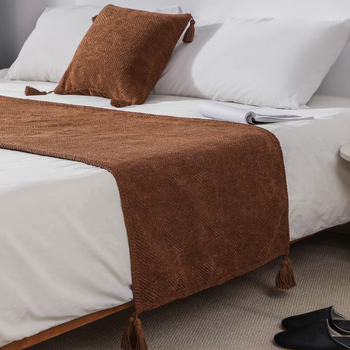 Voodi lõpu kate – polüester, hiina klassikaline stiil, ühtne muster, esmaklassiline toode, hotellistiil