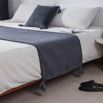 Voodi lõpu kate – polüester, hiina klassikaline stiil, ühtne muster, esmaklassiline toode, hotellistiil