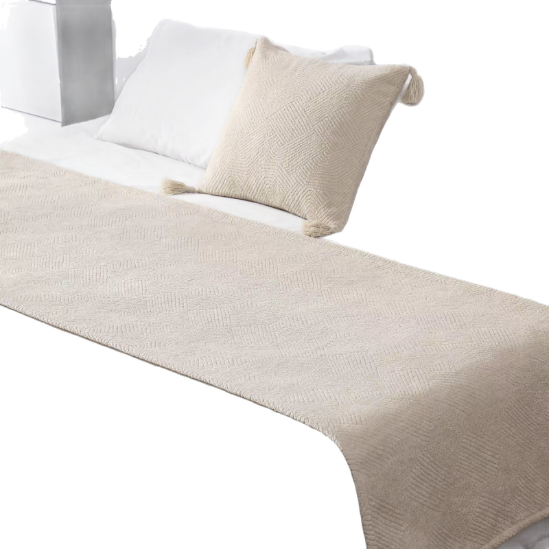 Voodi lõpu kate – polüester, hiina klassikaline stiil, ühtne muster, esmaklassiline toode, hotellistiil