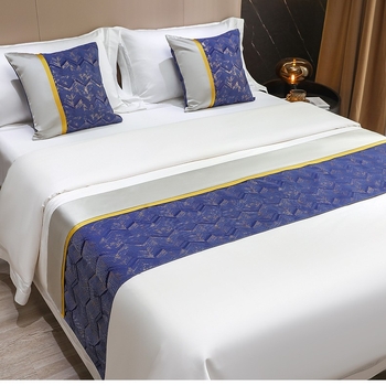 Voodi dekoratiivlint, polüester, triibuline muster, kerge luksus, hotelliklass – Sew Leaf Warbler