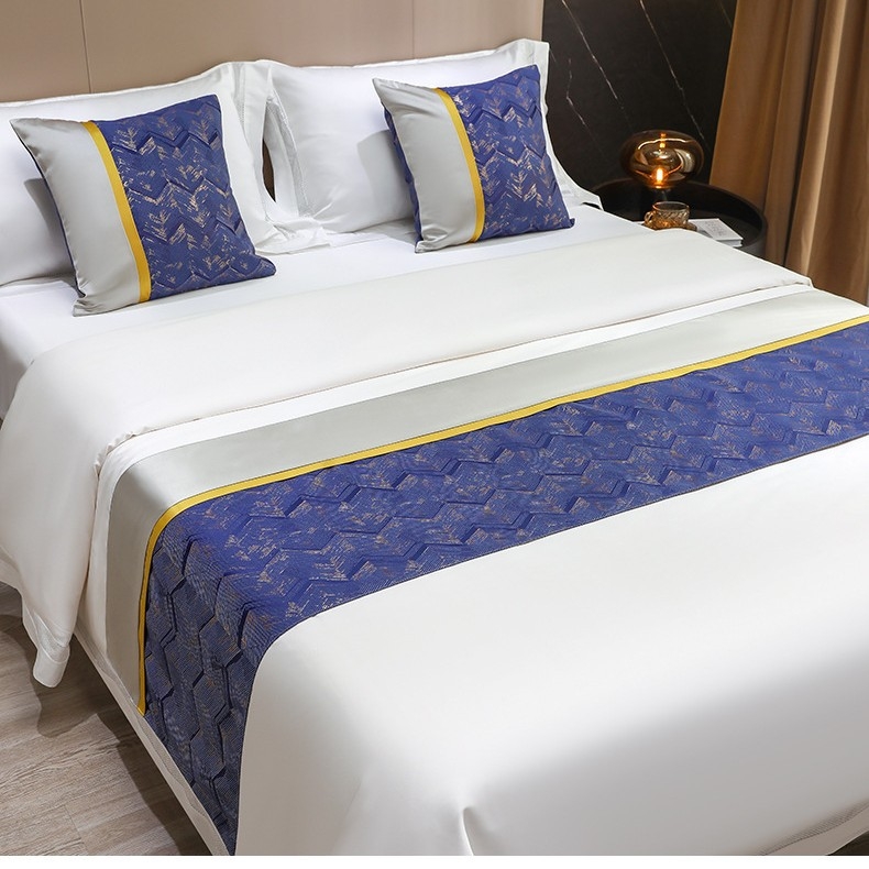 Voodi dekoratiivlint, polüester, triibuline muster, kerge luksus, hotelliklass – Sew Leaf Warbler