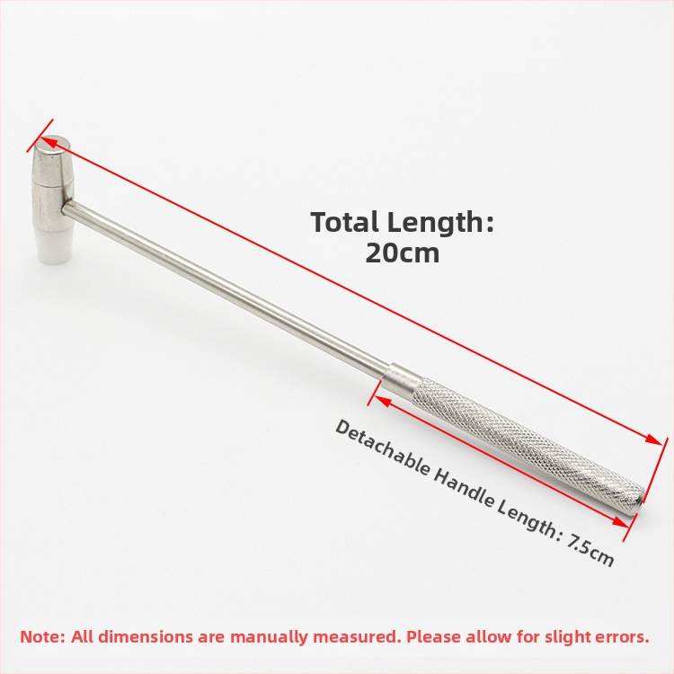 Stolējam pulksteņu remontam paredzēts āmurs ar divkāršu galvu un noņemamu rokturi; galvas materiāls: dzelzs/bronza/plastiks; kāta materiāls: dzelzs/bronza; piemērots pulksteņu remontam un precīzu instrumentu uzstādīšanai
