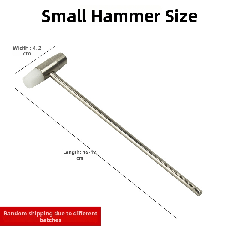 Stolējam pulksteņu remontam paredzēts āmurs ar divkāršu galvu un noņemamu rokturi; galvas materiāls: dzelzs/bronza/plastiks; kāta materiāls: dzelzs/bronza; piemērots pulksteņu remontam un precīzu instrumentu uzstādīšanai