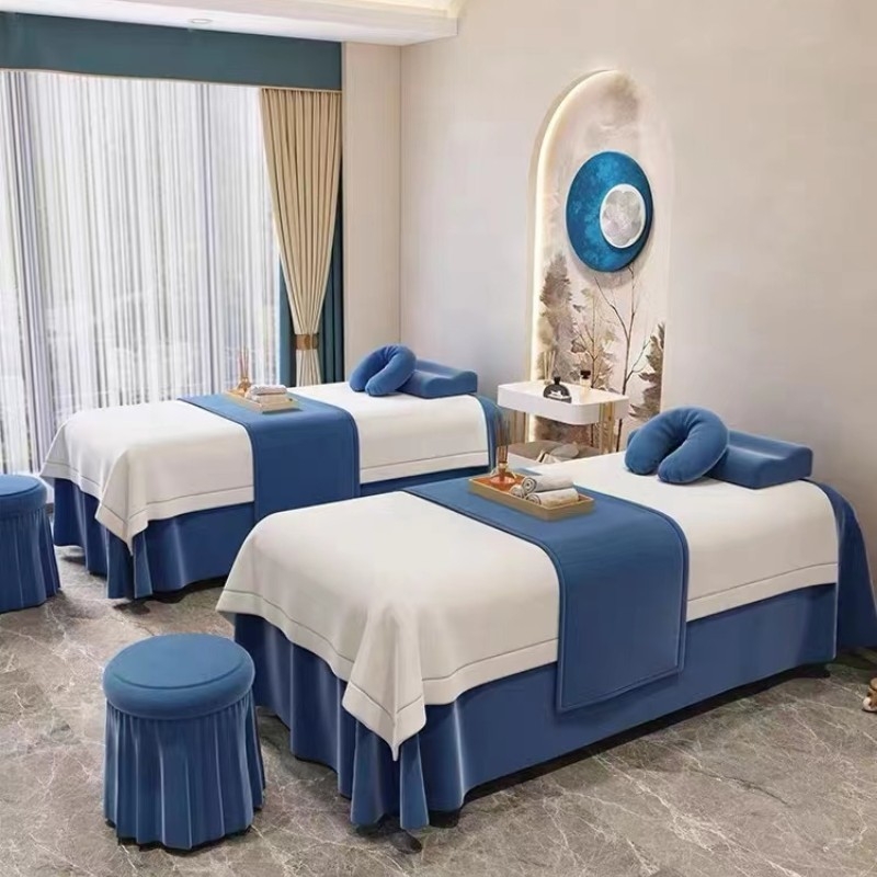 Fan shuyao nubuk voodi kate – harjatud kudumine, reaktiivne trükk ja värvimine, moodsalt minimalistlik stiil