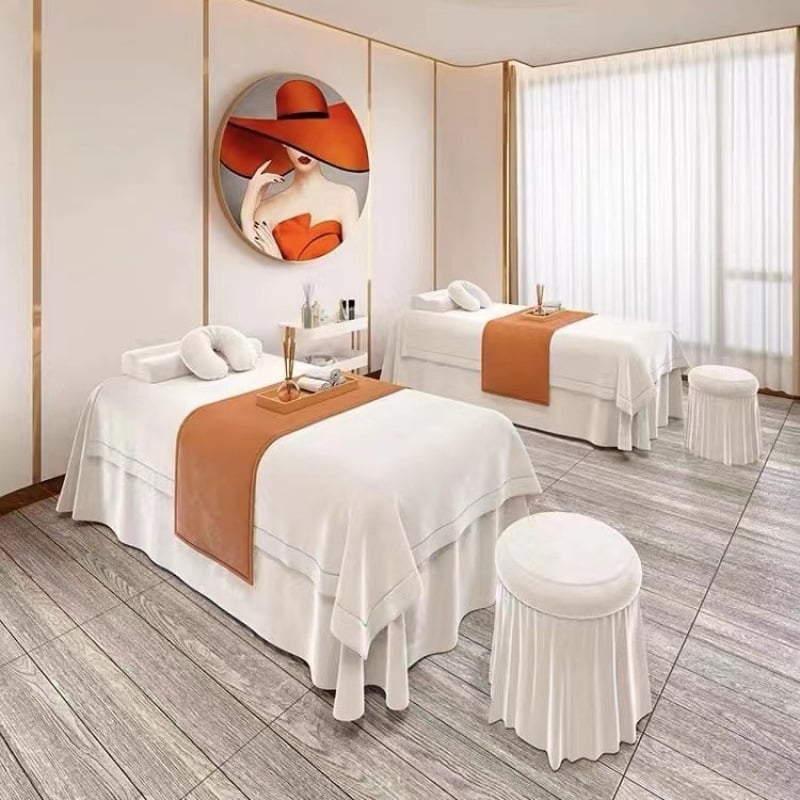 Fan shuyao nubuk voodi kate – harjatud kudumine, reaktiivne trükk ja värvimine, moodsalt minimalistlik stiil