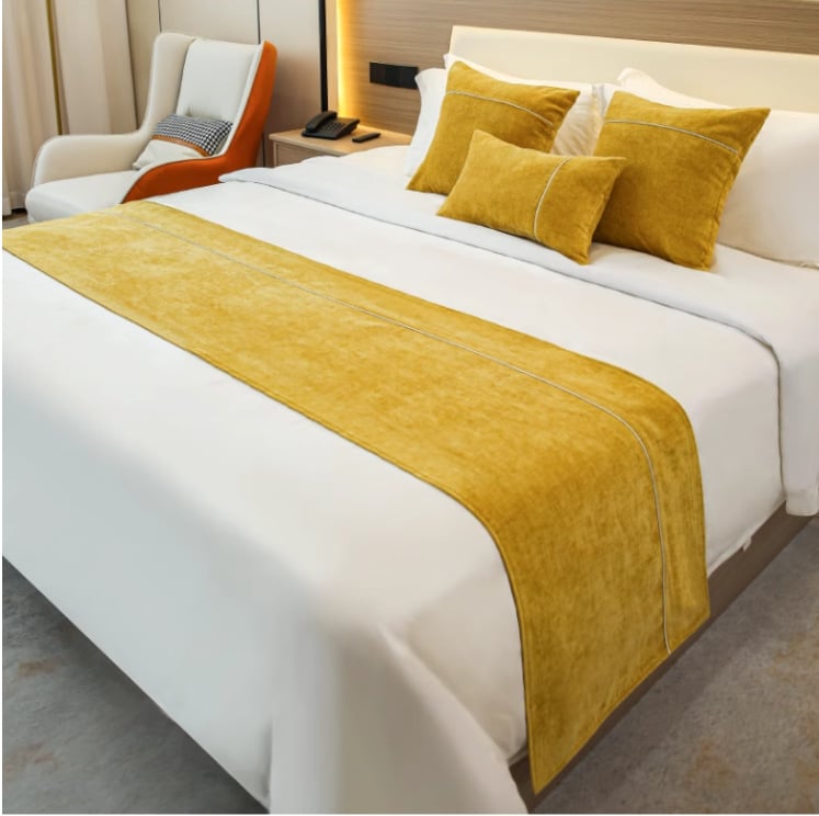 Podložka na koniec postele – moderný, jednoduchý štýl, Spandex, pruhovaný vzor, tlač loga povolená, hotelový štýl