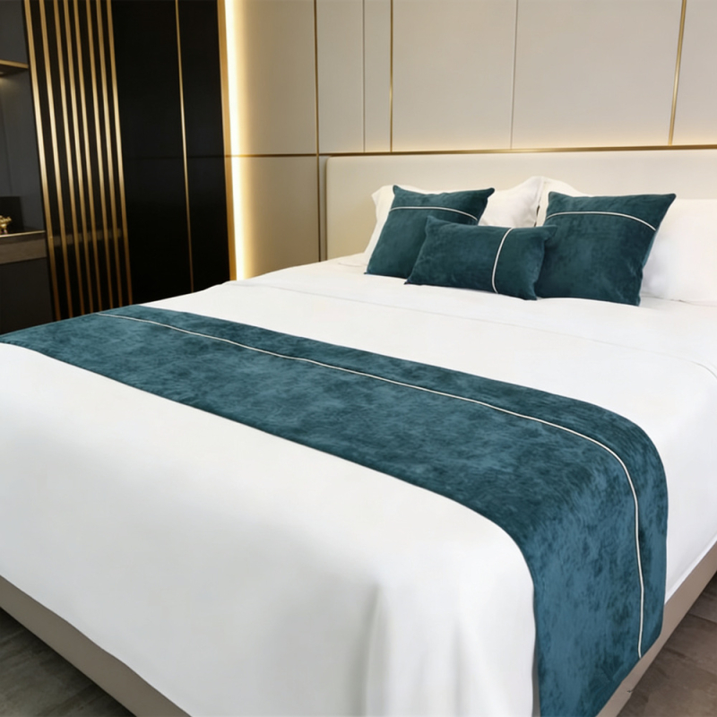 Podložka na koniec postele – moderný, jednoduchý štýl, Spandex, pruhovaný vzor, tlač loga povolená, hotelový štýl