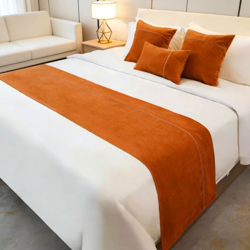 Podložka na koniec postele – moderný, jednoduchý štýl, Spandex, pruhovaný vzor, tlač loga povolená, hotelový štýl