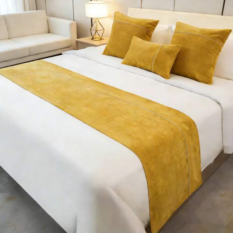 Podložka na koniec postele – moderný, jednoduchý štýl, Spandex, pruhovaný vzor, tlač loga povolená, hotelový štýl