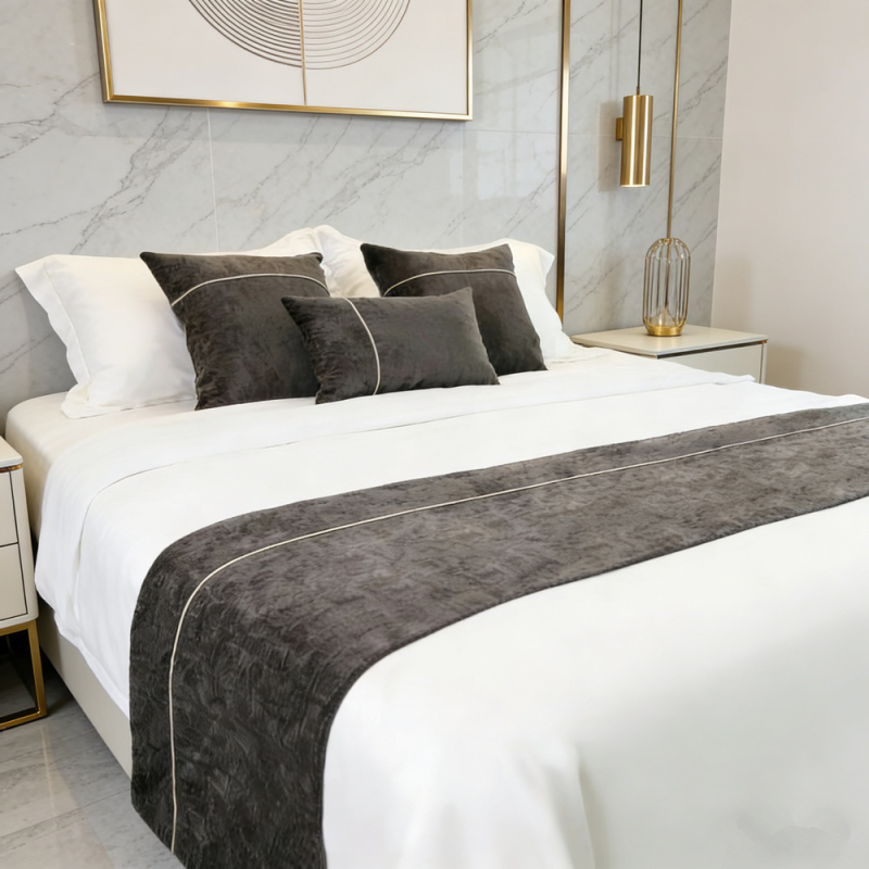 Podložka na koniec postele – moderný, jednoduchý štýl, Spandex, pruhovaný vzor, tlač loga povolená, hotelový štýl