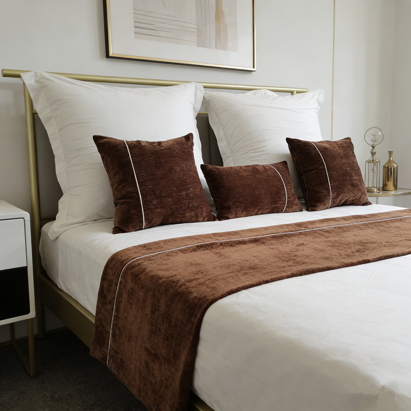 Podložka na koniec postele – moderný, jednoduchý štýl, Spandex, pruhovaný vzor, tlač loga povolená, hotelový štýl