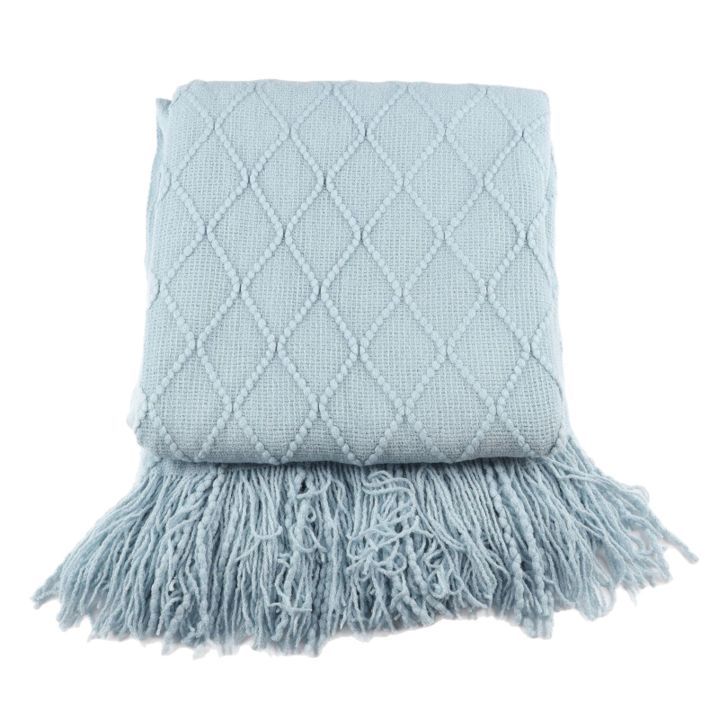 Скандинавско ретро диамантено плетено одеяло от акрилно влакно, пролет и есен, прост модел, 5% свиване, устойчивост на цветовете 4