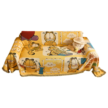 Cuvertură și husă pentru canapea cu motiv de pisică – din fir de bumbac, stil modern minimalist, antiderapant, pentru canapea de trei locuri