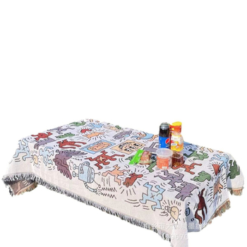 Κάλυμμα καναπέ — ύφασμα βάμβακος-πολυεστέρα; διθέσιο καναπέ; μοντέρνο μινιμαλιστικό ύφος; μοτίβο φυτών και λουλουδιών; εξατομίκευση κατά παραγγελία