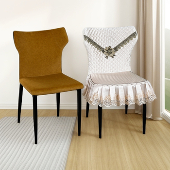 T-oblik navlaka za stolicu za blagovaonu, elastična tkanina, skandinavski stil, geometrijski uzorak, protuklizno i zaštita od prašine