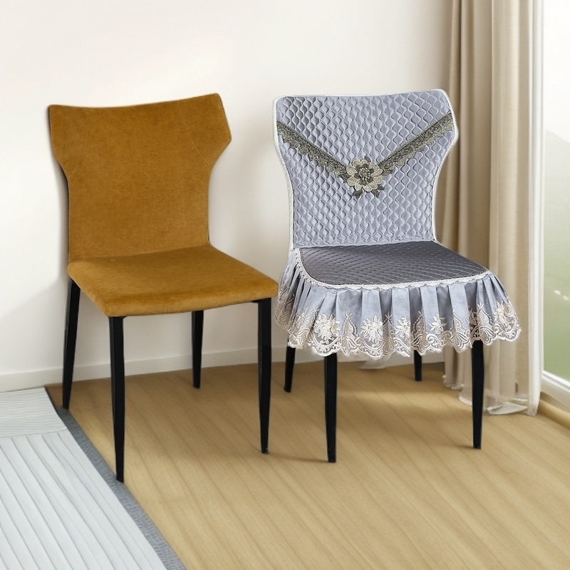 T-oblik navlaka za stolicu za blagovaonu, elastična tkanina, skandinavski stil, geometrijski uzorak, protuklizno i zaštita od prašine