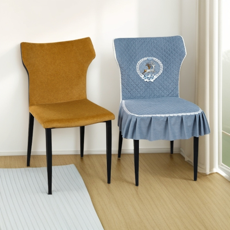 T-oblik navlaka za stolicu za blagovaonu, elastična tkanina, skandinavski stil, geometrijski uzorak, protuklizno i zaštita od prašine