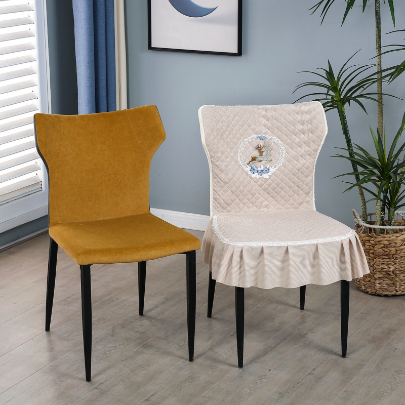 T-oblik navlaka za stolicu za blagovaonu, elastična tkanina, skandinavski stil, geometrijski uzorak, protuklizno i zaštita od prašine