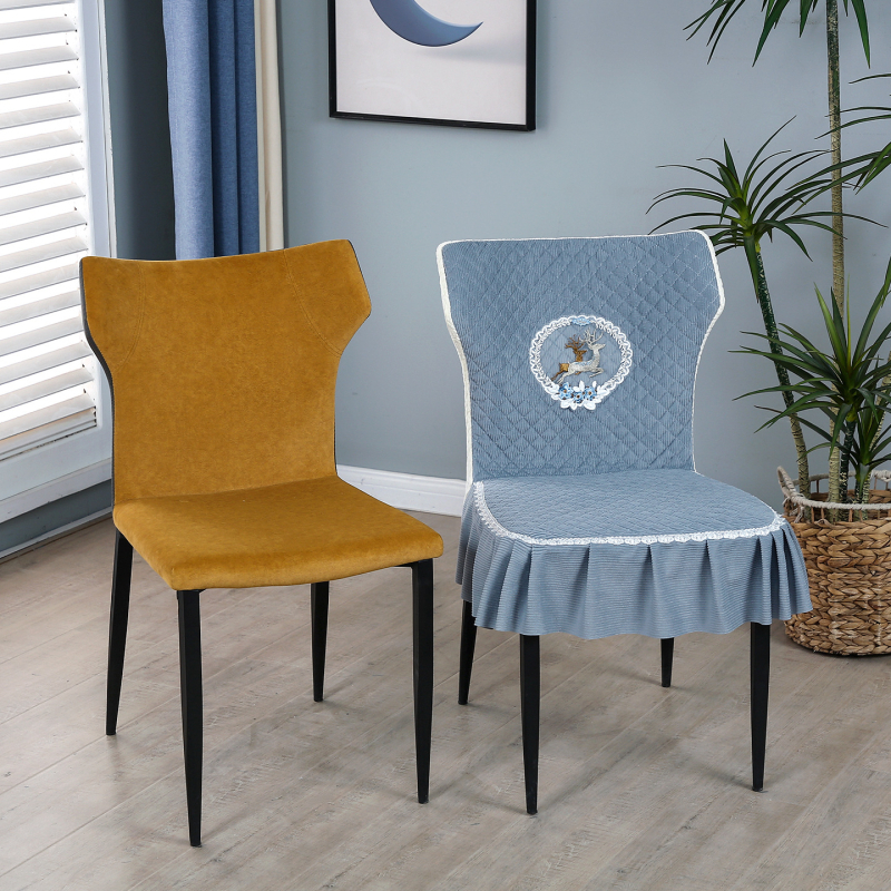 T-oblik navlaka za stolicu za blagovaonu, elastična tkanina, skandinavski stil, geometrijski uzorak, protuklizno i zaštita od prašine