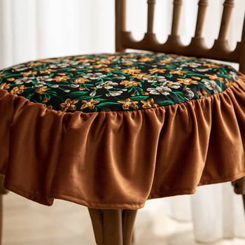 Μαξιλάρι καρέκλας σε σχήμα υποδοχής αλόγου, φλοράλ μοτίβο, πολυεστερικό ύφασμα, γέμισμα από σκληρό βάμβακα, αντιολισθητική επιφάνεια, διαθεσιμότητα παραμετροποίησης