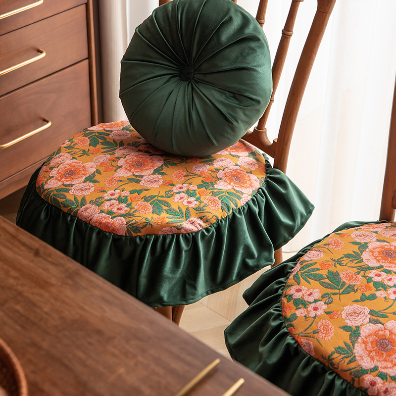 Μαξιλάρι καρέκλας σε σχήμα υποδοχής αλόγου, φλοράλ μοτίβο, πολυεστερικό ύφασμα, γέμισμα από σκληρό βάμβακα, αντιολισθητική επιφάνεια, διαθεσιμότητα παραμετροποίησης