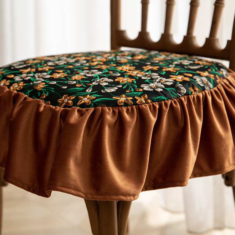 Μαξιλάρι καρέκλας σε σχήμα υποδοχής αλόγου, φλοράλ μοτίβο, πολυεστερικό ύφασμα, γέμισμα από σκληρό βάμβακα, αντιολισθητική επιφάνεια, διαθεσιμότητα παραμετροποίησης