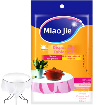 Vienreizējais galda klāts no PE, kvadrāta formā, biezāks, bez raksta, nav bioloģiski noārdāms.