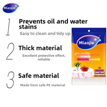 Vienreizējais galda klāts no PE, kvadrāta formā, biezāks, bez raksta, nav bioloģiski noārdāms.