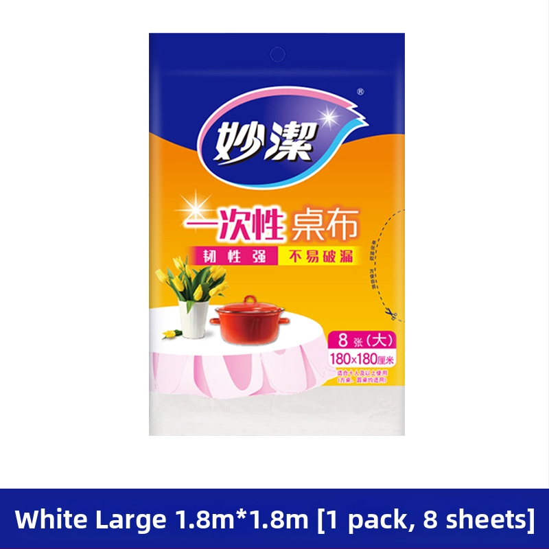 Vienreizējais galda klāts no PE, kvadrāta formā, biezāks, bez raksta, nav bioloģiski noārdāms.