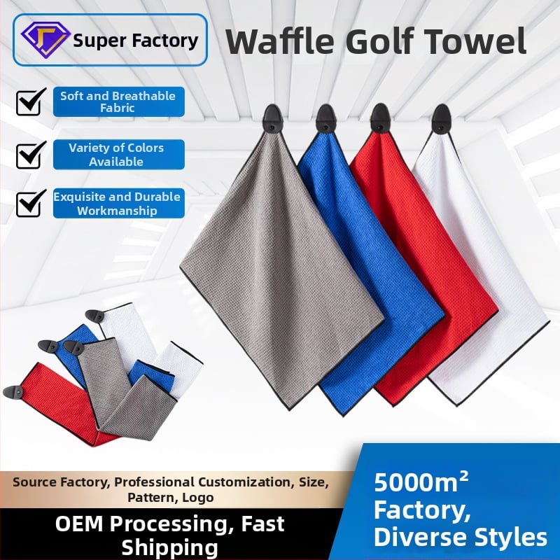 Prosop de golf din microfibră, 400 gsm, fibre amestecate, imprimare logo disponibilă, uscare rapidă și absorbție ridicată