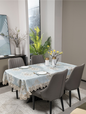 Euroopa STIILIS laudlina pitsiga, kangas, ruudukujuline kuju, taime muster, hotellistiil