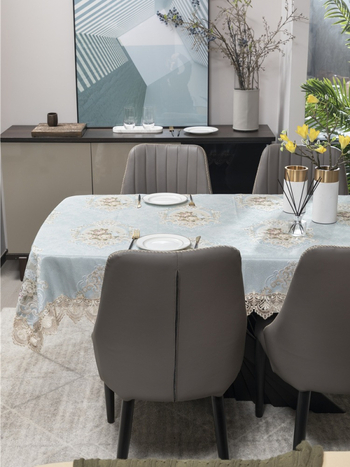 Euroopa STIILIS laudlina pitsiga, kangas, ruudukujuline kuju, taime muster, hotellistiil