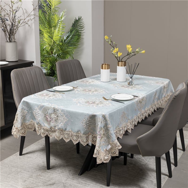 Euroopa STIILIS laudlina pitsiga, kangas, ruudukujuline kuju, taime muster, hotellistiil