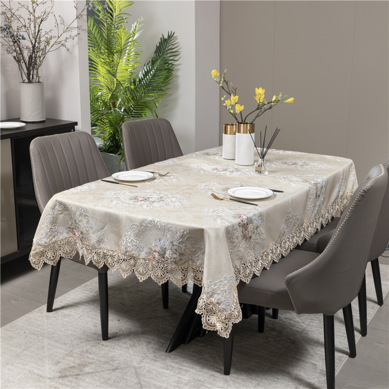 Euroopa STIILIS laudlina pitsiga, kangas, ruudukujuline kuju, taime muster, hotellistiil