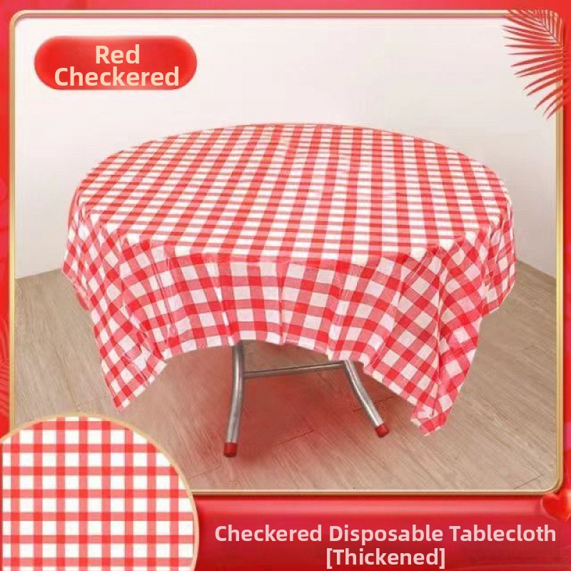 Vienkartinė staltiesė iš polipropileno, ekstra stora (5 silk), languotas plaid raštas, atspari vandeniui, tinkama kvadratinėms ir apskritoms stalams restoranuose ir viešbučiuose