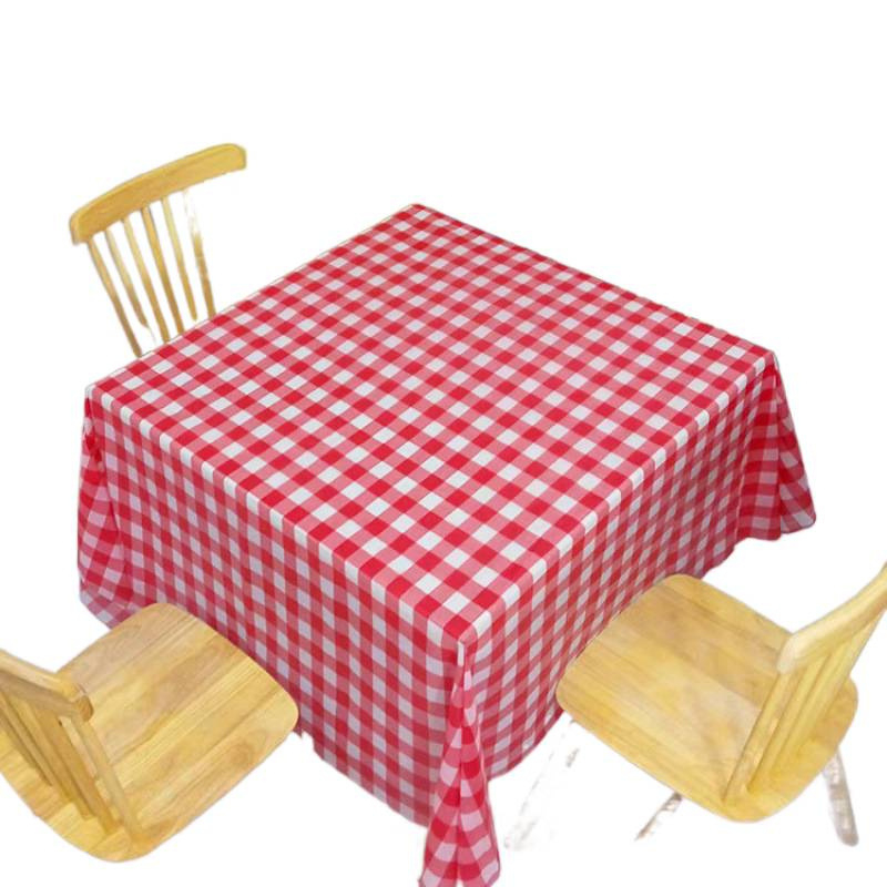 Еднократна покривка за маса от полипропилен, екстра дебела (5 silk), plaid принт, водоустойчива, подходяща за квадратни и кръгли маси в ресторанти и хотели