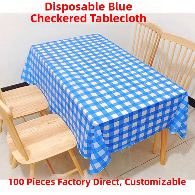 Vienkartinė staltiesė iš polipropileno, ekstra stora (5 silk), languotas plaid raštas, atspari vandeniui, tinkama kvadratinėms ir apskritoms stalams restoranuose ir viešbučiuose