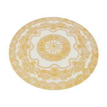 Kružni jednokratni PVC stolnjak s zlatnom i srebrnom folijom; materijal: PVC s toplim otiskom; oblik: kružni; uzorak: 22648587913; sadržaj vlakana: 50; funkcije: protuklizno, otporan na prašinu, visoka temperaturna otpornost, dekorativan